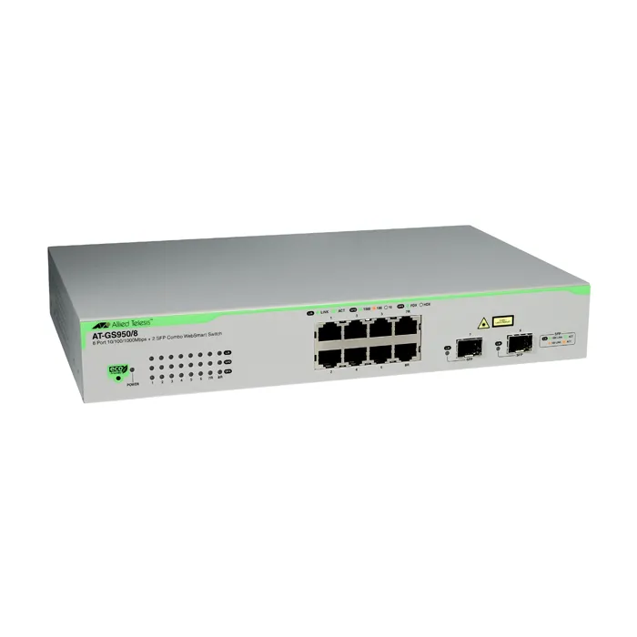 Allied Telesis AT-GS950/8-10 | 8-Ports 10/ 100/ 1000Base-T Gigabit Websmart Switch Plus 2 SFP Slots Refurbished -  refurbished available on Gotodirect
