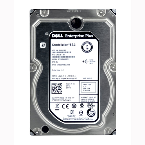 Dell 0T7F78 | 2TB 7200RPM SAS 6Gb/s Hot-Swappable 3.5-Inch Hard Drive for Compellent SC200/SC220 Expansion Enclosures Refurbished - Dell refurbished available on Gotodirect