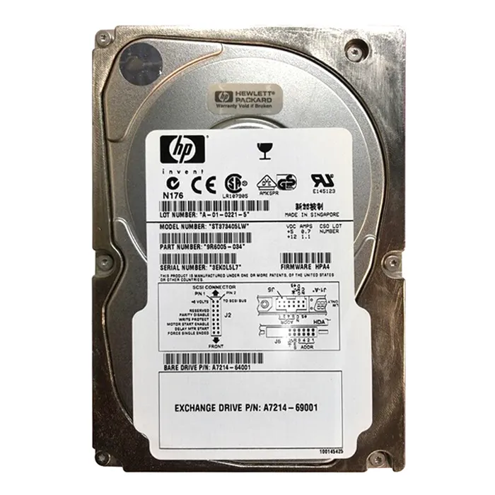 HP A7214-69001 | 72.8GB 10000RPM Ultra160 SCSI LVD 68-Pin 3.5-Inch Hard Drive Refurbished - Hewlett-Packard (ou HP en abrégé) refurbished available on Gotodirect