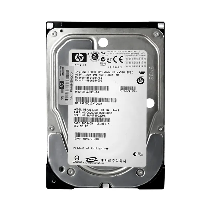 HP 481659-002 | 146GB 15000RPM Ultra320 SCSI 8MB Cache Hot-Pluggable LVD 80-Pin 3.5-inch Hard Drive Refurbished - Hewlett-Packard (ou HP en abrégé) refurbished available on Gotodirect