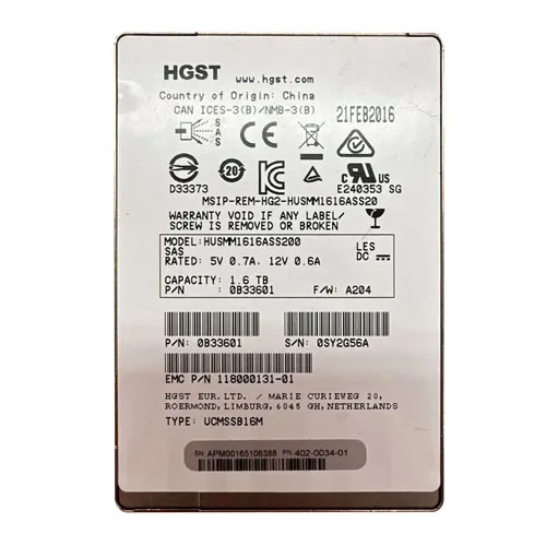 HGST HUSMM1616ASS200 | Ultrastar SSD1600MM Series 1.6TB Multi-Level Cell SAS 12Gb/s Mainstream Endurance Enterprise 2.5-inch Solid State Drive Refurbished - HGST (a subsidiary of Western Digital) refurbished available on Gotodirect
