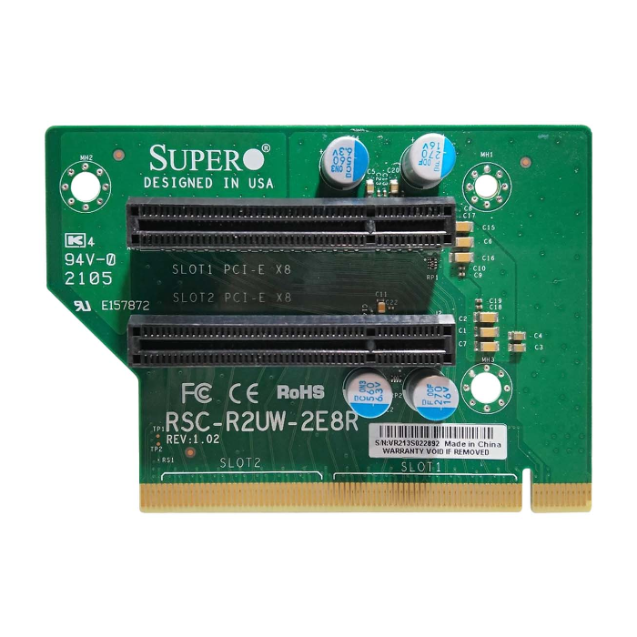 Supermicro RSC-R2UW-2E8R | 2U Right Hand Side WIO Riser Card Refurbished -  refurbished available on Gotodirect