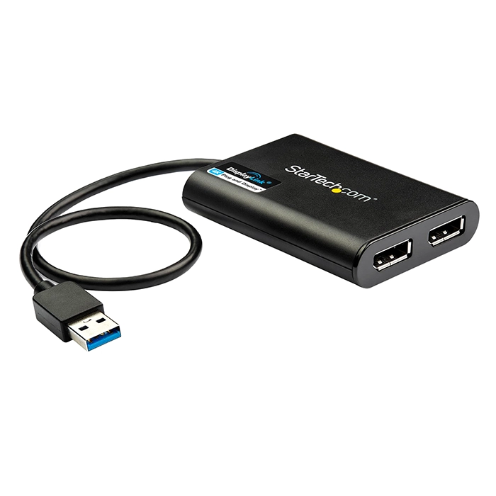 StarTech USB32DP24K60 | USB to Dual DisplayPort Adapter 4K 60Hz USB 3.0 5Gb/s USB Dual Monitor Adapter Dual DisplayPort Adapter DisplayLink Cert Refurbished - StarTech.com (standardized as per the brand's official website refurbished available on Gotodirect