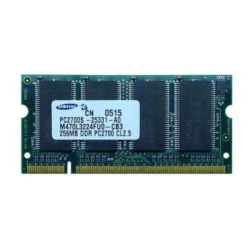 Samsung M470L3224FU0-CB3 | 256MB DDR-333MHz PC2700 Non-ECC Unbuffered SODIMM CL2.5 2Rx16 2.5V 200-Pin Memory Module Refurbished - Samsung refurbished available on Gotodirect