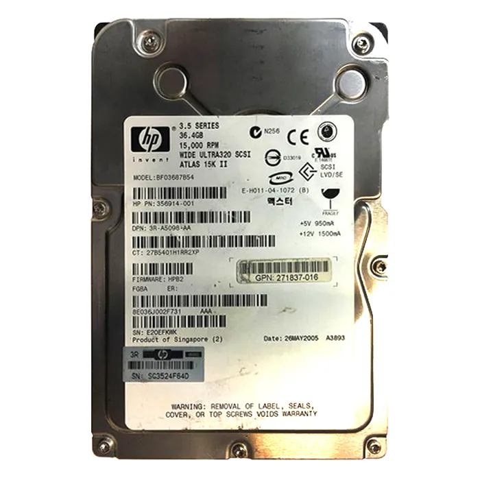 HP BF03687B54 | 36.4GB 15000RPM Ultra320 SCSI Hot Swappable LVD 80-Pin 3.5-Inch Hard Drive Refurbished - Hewlett-Packard (ou HP en abrégé) refurbished available on Gotodirect