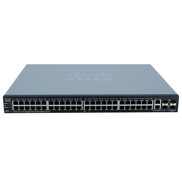 Cisco SG500-52P-K9-G5 | SG500-52P 48-Ports RJ-45 10/100/1000 PoE Gigabit Ethernet Rack-mountable Stackable Managed Switch with 2x SFP and 2x Combo G Refurbished - Cisco Systems Inc. refurbished available on Gotodirect