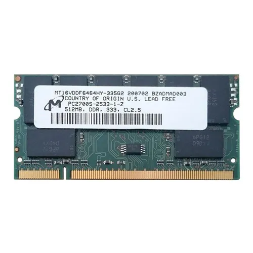 Micron MT16VDDF6464HY-335G2 | 512MB DDR-333MHz PC2700 Non-ECC Unbuffered SODIMM CL2.5 2Rx8 2.5V 200-Pin Memory Module Refurbished -  refurbished available on Gotodirect