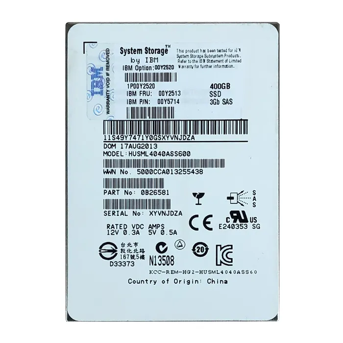 IBM 00Y2520 | 400GB Multi-Level Cell SAS 6Gb/s Hot-Swappable 2.5-Inch Solid State Drive for Storwize Storage System Refurbished -  refurbished available on Gotodirect
