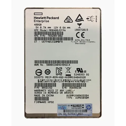 HP 765289-002 | 400GB SAS 12Gb/s Hot Pluggable Write Intensive Mainstream Endurance SFF 2.5-Inch Solid State Drive for ProLiant BL660c Gen9 Refurbished - Hewlett-Packard (ou HP en abrégé) refurbished available on Gotodirect