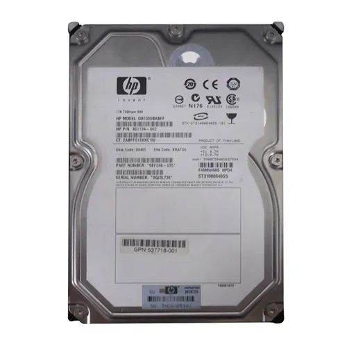 HP 537718-001 | 1TB 7200RPM SAS 3Gb/s 16MB Cache LFF Hot-Pluggable Dual Port 3.5-inch Midline Hard Drive Refurbished - Hewlett-Packard (ou HP en abrégé) refurbished available on Gotodirect