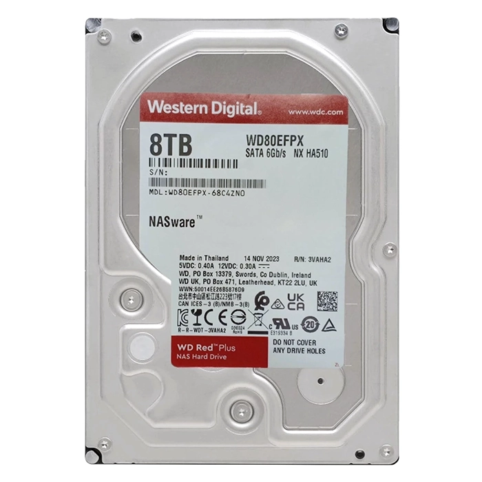 Western Digital WD80EFPX | Red Plus Air 8TB 3.5-inch 6GB/s SATA 5640RPM 256MB Cache NAS Hard Drive Refurbished - Western Digital refurbished available on Gotodirect