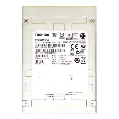 Toshiba PX02SMF020 | PX02SM Series 200GB Enterprise Multi-Level Cell SAS 12Gb/s NAND Flash 2.5-Inch Solid State Drive Refurbished - Toshiba refurbished available on Gotodirect