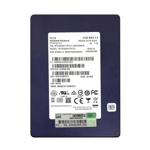 HP MK001920GWHRU | 1.92TB Multi-Level Cell SATA 6Gb/s Hot Swappable Mixed Use SFF 2.5-Inch Solid State Drive Refurbished - Hewlett-Packard (ou HP en abrégé) refurbished available on Gotodirect