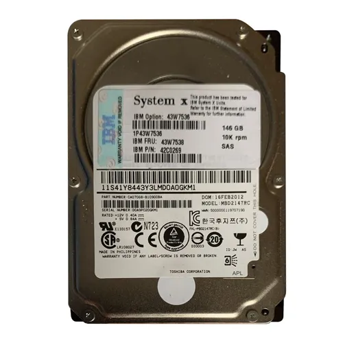 IBM 43W7536 | 146GB 10000RPM SAS 6Gb/s Hot Swappable 2.5-Inch Hard Drive Refurbished -  refurbished available on Gotodirect