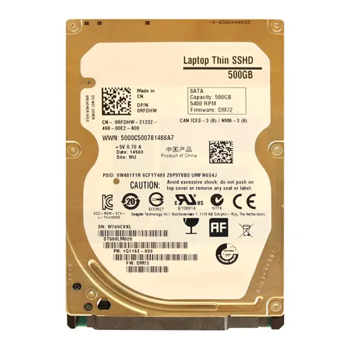 Dell RFDHW | 500GB 5400RPM Multi-Level Cell 8GB NAND SATA 6Gb/s 64MB Cache 2.5-Inch Hybrid Hard Drive Refurbished - Dell refurbished available on Gotodirect