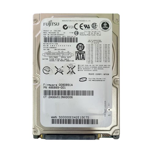 HP 486889-001 | 320GB 7200RPM SATA 3Gb/s 16MB Cache 2.5-inch Hard Drive Refurbished - Hewlett-Packard (ou HP en abrégé) refurbished available on Gotodirect