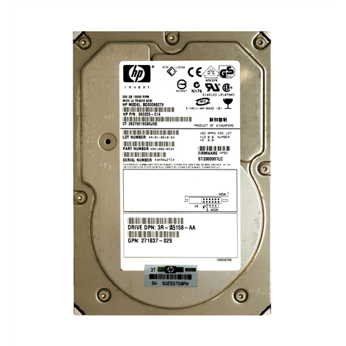 HP BD30088279 | 300GB 10000RPM Ultra320 SCSI Hot-Pluggable 80-Pin LVD 3.5-inch Hard Drive for ProLiant Server Refurbished - Hewlett-Packard (ou HP en abrégé) refurbished available on Gotodirect