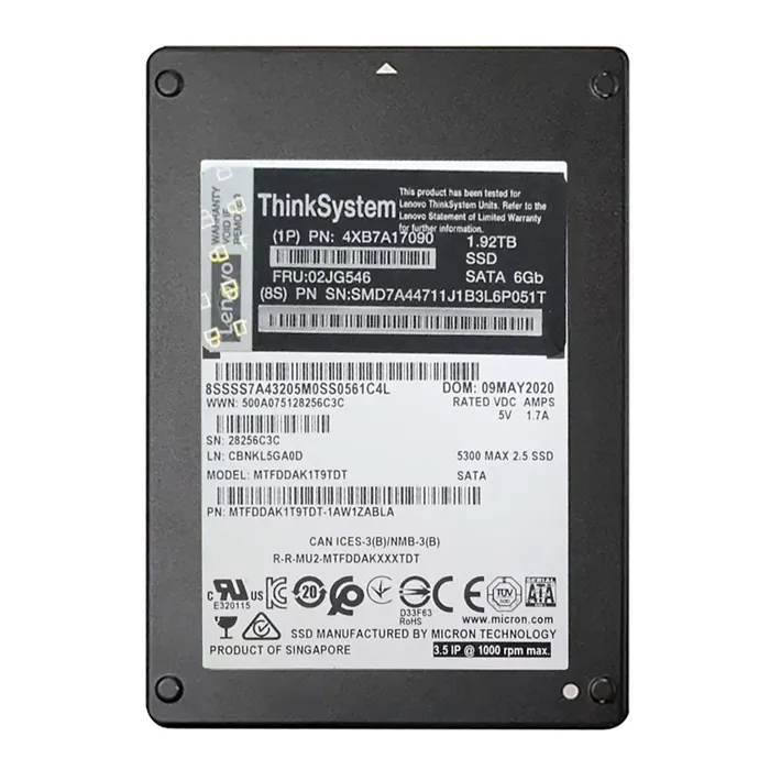 Lenovo 02JG546 | 1.92TB TLC Mainstream SATA 3.0 6Gbps Hot Swap 2.5-Inch Internal Solid State Drive Refurbished - Lenovo refurbished available on Gotodirect