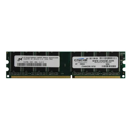 Buy Micron MT16VDDT6464AY-265GB | 512MB DDR-266MHz PC-2100 Non-ECC Unbuffered UDIMM CL2.5 2Rx8 2.5V 184-Pin Memory Module Refurbished - $182.06 Micron MT16VDDT6464AY-265GB | 512MB DDR-266MHz PC-2100 Non-ECC Unbuffered UDIMM CL2.5 2Rx8 2.5V 184-Pin Memory Module Refurbished - refurbished available on Gotodirect