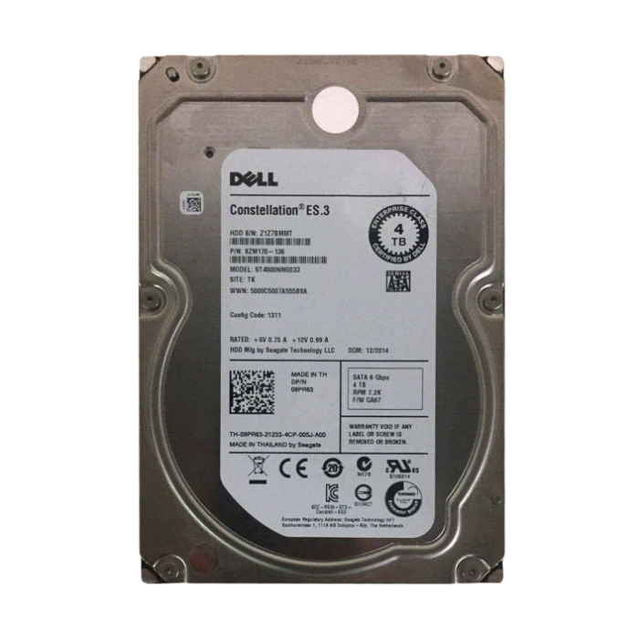 Dell 09PR63 | 4TB 7200RPM SATA 6Gb/s Hot-Pluggable 3.5-Inch Hard Drive for PowerEdge Servers Refurbished - Dell refurbished available on Gotodirect