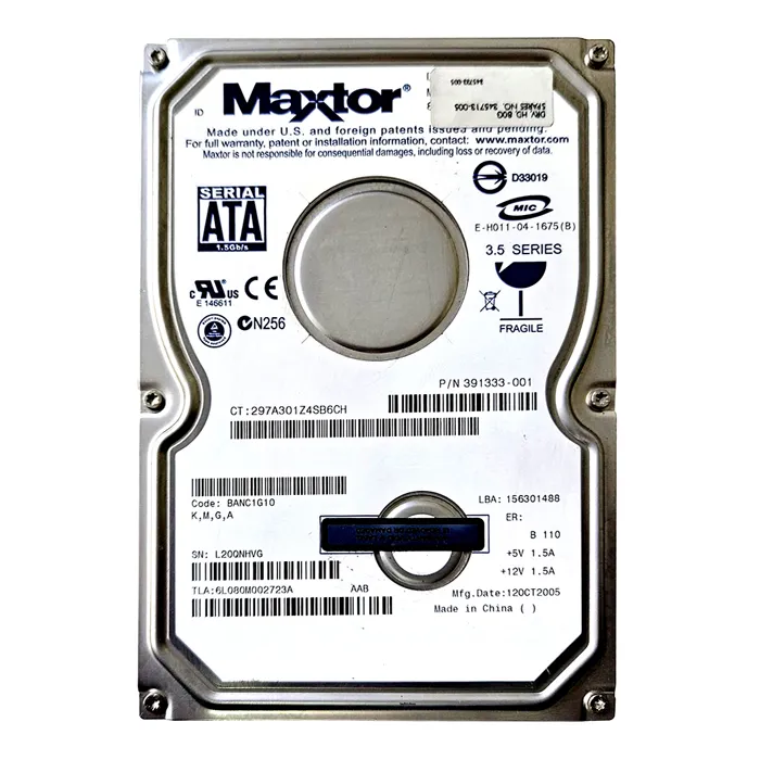 HP 345713-005 | 80GB 7200RPM SATA 1.5Gb/s 3.5-Inch Hard Drive Refurbished - Hewlett-Packard (ou HP en abrégé) refurbished available on Gotodirect