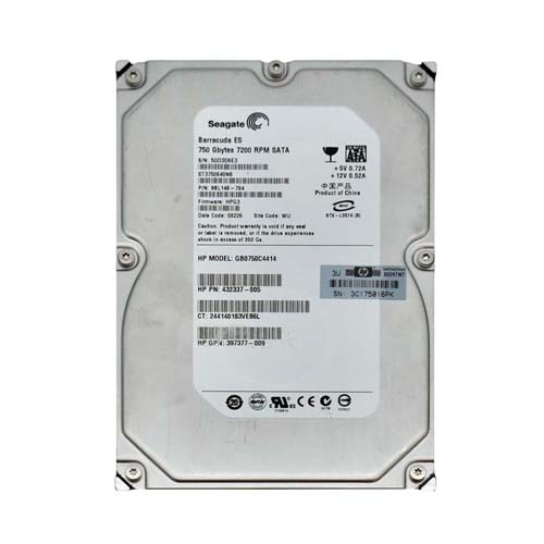 Buy HP 432337-005 | 750GB 7200RPM SATA 1.5Gb/s NCQ Hot-Pluggable 3.5-inch Hard Drive for Gen1/7 ProLiant Server Refurbished - $135.00 HP 432337-005 | 750GB 7200RPM SATA 1.5Gb/s NCQ Hot-Pluggable 3.5-inch Hard Drive for Gen1/7 ProLiant Server Refurbished - Hewlett-Packard (ou HP en abrégé) refurbished available on Gotodirect