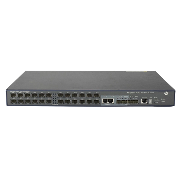 HP JG303B#ABA | FlexNetwork 3600 EI Series 3600 24 SFP v2 24 x 10/100Base-x SFP and 4 x 1GbE SFP + 2 x Shared GE RJ-45 Ports Layer 3 Managed Fast Ethernet Network Switch Refurbished - Hewlett-Packard (ou HP en abrégé) refurbished available on Gotodirect