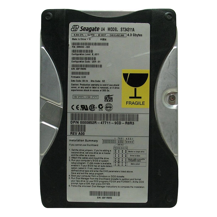 Seagate 9M9002-032 | 4GB 5400RPM ATA 66 3.5-Inch 256KB Cache Hard Drive Refurbished - Seagate refurbished available on Gotodirect