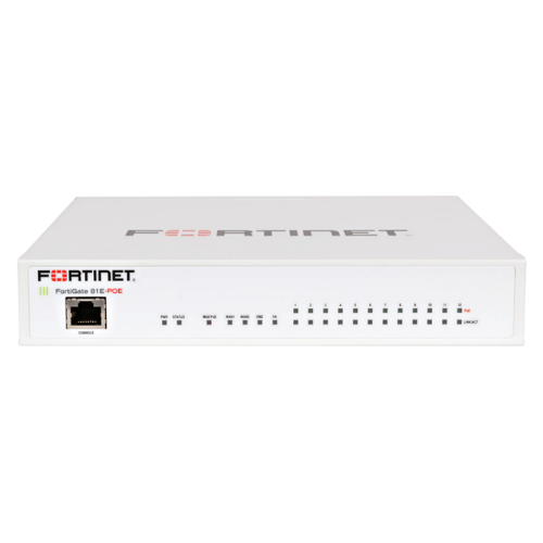 Fortinet FG-81E-POE | FortiGate 80E Series 12 x Ports PoE 1000Base-T + 2 x Ports SFP Shared + 1 x Port 1GbE DMZ + 1 x Port 1GbE HA Network Security Firewall Appliance Refurbished - Fortinet refurbished available on Gotodirect