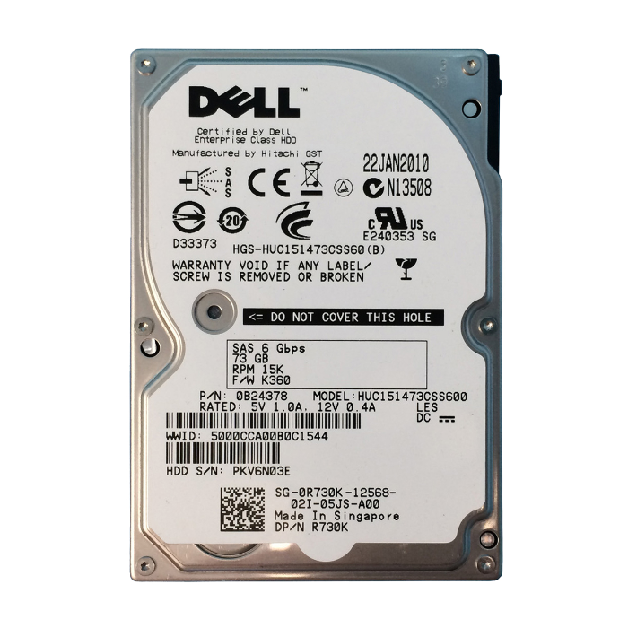 Dell R730K | 73GB 15000RPM SAS 6Gb/s Hot-Pluggable 64MB Cache 2.5-Inch Hard Drive for PowerEdge Server Refurbished - Dell refurbished available on Gotodirect