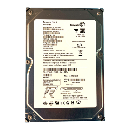 Seagate ST380819AS | BarraCuda 7200.7 Series 80GB 7200RPM SATA 3Gb/s 8MB Cache (CE) 3.5-Inch Hard Drive Refurbished - Seagate refurbished available on Gotodirect