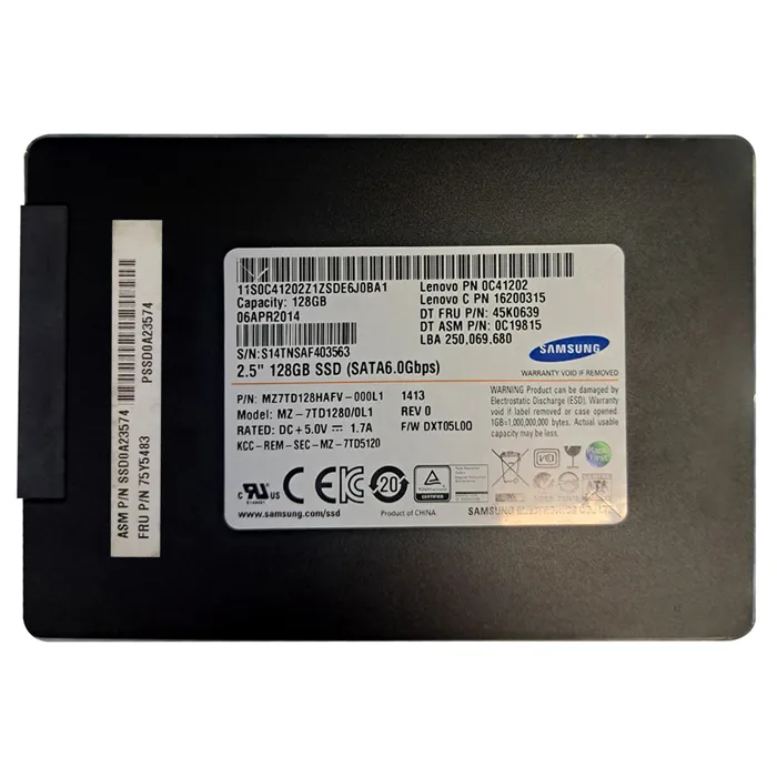 Lenovo 75Y5483 | 128GB TLC SATA 6GB/s 2.5-Inch Internal Solid State Drive Refurbished - Lenovo refurbished available on Gotodirect