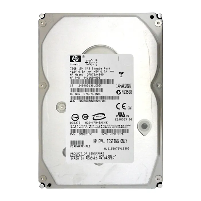 HP DF072A4940BT | 73GB 15000RPM SAS 3Gb/s 3.5-Inch 8MB Cache Hot Swap Hard Drive Refurbished - Hewlett-Packard (ou HP en abrégé) refurbished available on Gotodirect