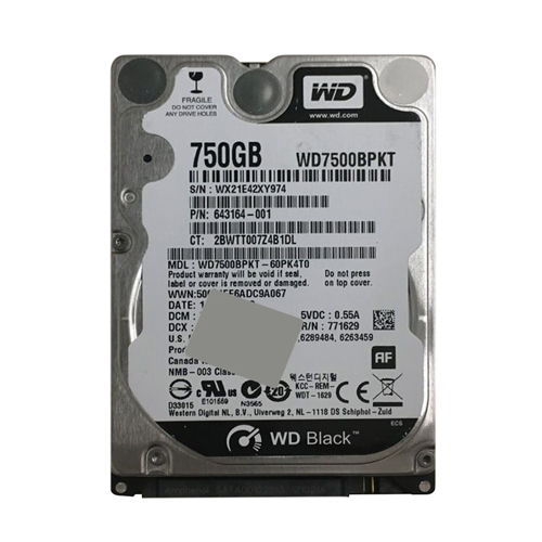 HP 643164-001 | 750GB 7200RPM SATA 3Gb/s 16MB Cache 2.5-inch Hard Drive Refurbished - Hewlett-Packard (ou HP en abrégé) refurbished available on Gotodirect