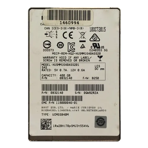 HGST HUSMM1640ASS201 | Ultrastar SSD1600MM Series 400GB Multi-Level Cell SAS 12Gb/s Mainstream Endurance (TCG-Encryption) 2.5-inch Solid State Drive Refurbished - HGST (a subsidiary of Western Digital) refurbished available on Gotodirect