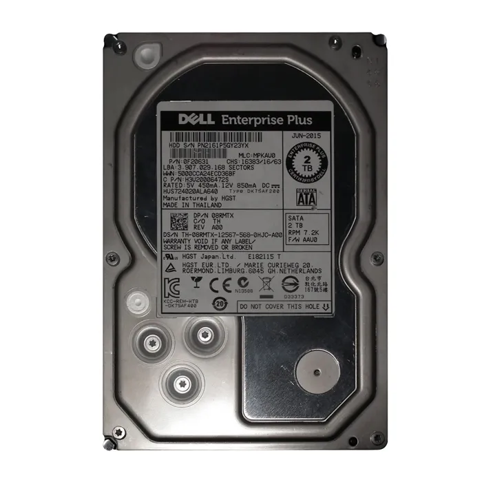 Dell 08RMTX | 2TB 7200RPM SATA 6Gb/s Hot-Pluggable 3.5-Inch Hard Drive for EqualLogic Storage Array Refurbished - Dell refurbished available on Gotodirect