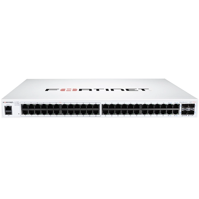 Fortinet FS-148F-POE | FortiSwitch 100 Series 148F-PoE 48 x RJ-45 Ports PoE+ 1000Base-T + 4 x SFP+ Ports Layer 2 Managed 1U Rack-mountable Gigabit Ethernet Network Switch Refurbished - Fortinet refurbished available on Gotodirect