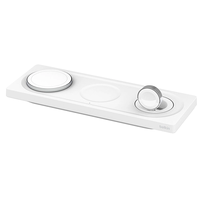 Belkin WIZ016TTWH | 15-Watts 3-In-1 Wireless Charging Pad with MagSafe for iPhone 12/13 Series Refurbished - Belkin refurbished available on Gotodirect