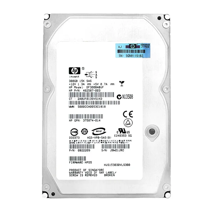 HP 462587-003 | 300GB 15000RPM SAS 3Gb/s Hot-Pluggable Dual Port 3.5-inch Hard Drive for Gen1 to Gen7 ProLiant Servers Refurbished - Hewlett-Packard (ou HP en abrégé) refurbished available on Gotodirect
