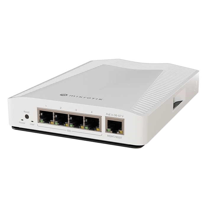 Mikrotik CRS304-4XG-IN | 304-4XG-IN 4-Ports 10GbE RJ45 LAN with 1x Gigabit RJ45 PoE-In Port Cloud Managed Network Switch Refurbished - MikroTik refurbished available on Gotodirect