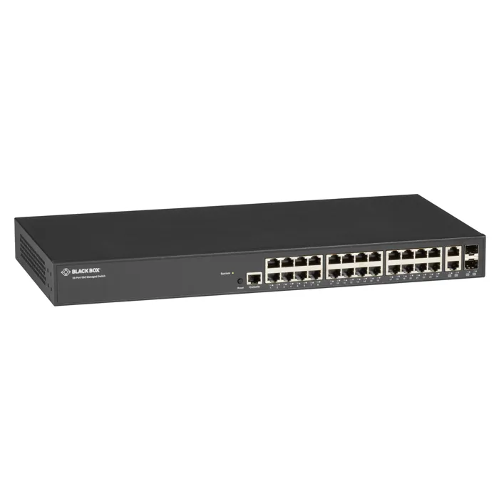 Black Box LGB1126A-R2 | 24 x Ports 1000Base-T RJ-45 + 2 x Ports 1000Base-X SFP Rack-mountable Layer 2 Managed Gigabit Ethernet Network Switch Refurbished -  refurbished available on Gotodirect