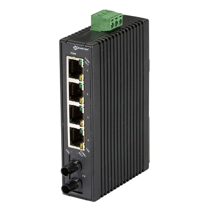 Black Box LBH120A-H-ST | LBH120 Series 4 x Ports 10/100Base-T + 1 x Port 100Base-T Layer 2 Fast Ethernet Hardened Temperature Switch Refurbished -  refurbished available on Gotodirect