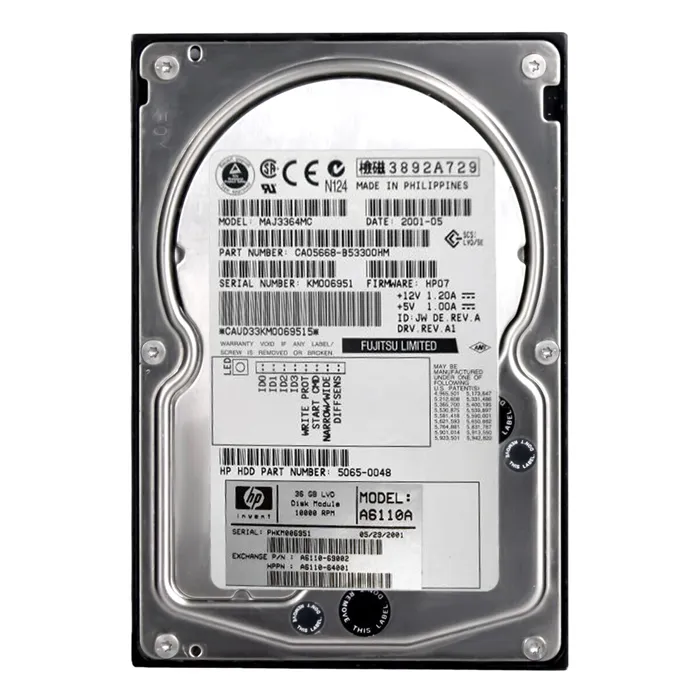 HP A6110A | 36.4GB 10000RPM Ultra2 SCSI Hot Swappable LVD 80-Pin 3.5-Inch Hard Drive Refurbished - Hewlett-Packard (ou HP en abrégé) refurbished available on Gotodirect