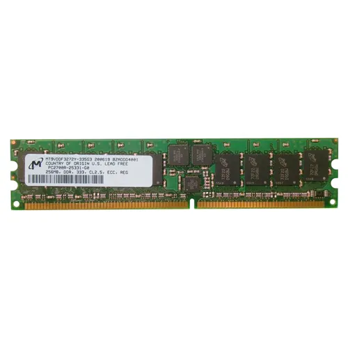 Micron MT9VDDF3272Y-335G3 | 256MB DDR-333MHz PC2700 ECC Registered RDIMM CL2.5 1Rx8 2.5V 184-Pin Memory Module Refurbished -  refurbished available on Gotodirect