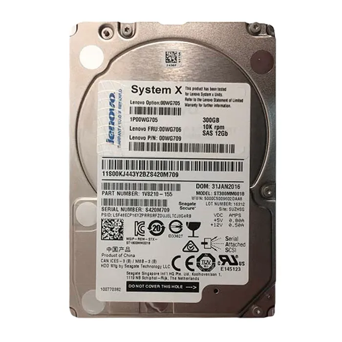 Lenovo 00WG705 | 300GB 10000RPM SAS 12Gb/s Hot Swap (SED / 512e) 2.5-Inch Internal Hard Drive for System x3550 M5 Server Refurbished - Lenovo refurbished available on Gotodirect