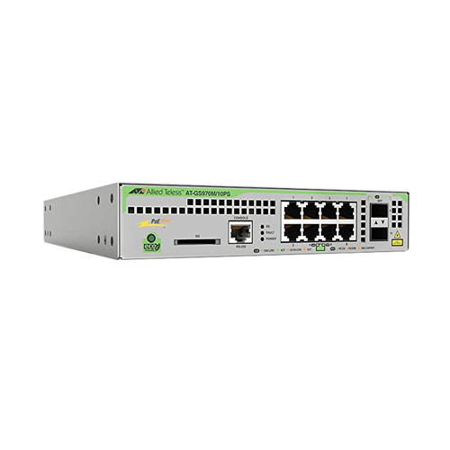 Allied Telesis AT-GS970M/10PS-R-30 | CentreCOM GS970M Series 8 x Ports 1000Base-T PoE + 2 x Ports SFP Rack-mountable Layer 3 Managed Gigabit Ethernet Network Switch Refurbished -  refurbished available on Gotodirect