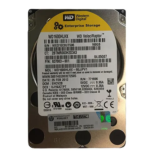 HP 508029-001 | 160GB 10000RPM SATA 1.5Gb/s 16MB Cache 3.5-Inch Hard Drive Refurbished - Hewlett-Packard (ou HP en abrégé) refurbished available on Gotodirect