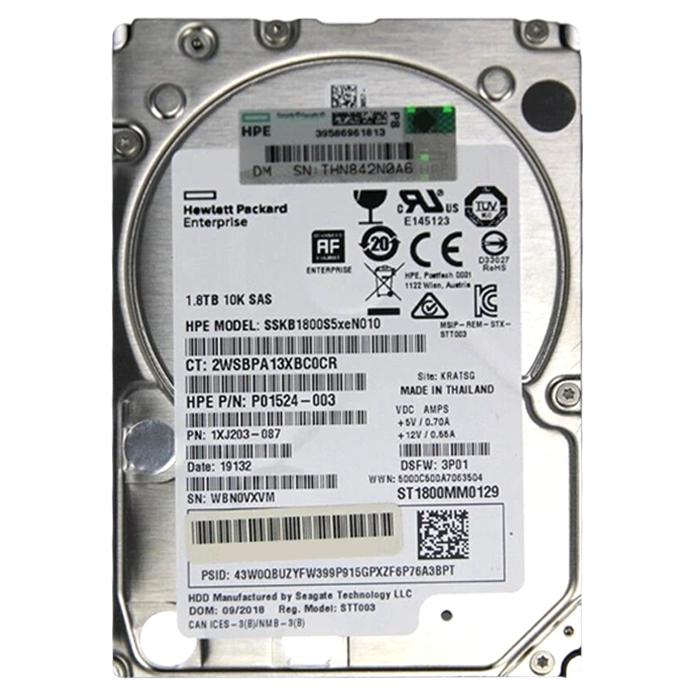 HP P01524-003 | 3Par 1.8TB 10000RPM SAS 12Gb/s 2.5-Inch Hard Drive Refurbished - Hewlett-Packard (ou HP en abrégé) refurbished available on Gotodirect