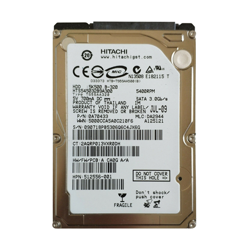 HP 512556-001 | 320GB 5400RPM SATA 3Gb/s 8MB Cache 2.5-inch Hard Drive Refurbished - Hewlett-Packard (ou HP en abrégé) refurbished available on Gotodirect