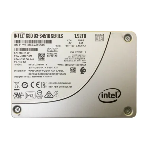 Intel SSDSC2KB019T801 | D3 S4510 1.92TB Triple-Level Cell SATA 6Gb/s 2.5-Inch Solid State Drive Refurbished - Intel refurbished available on Gotodirect